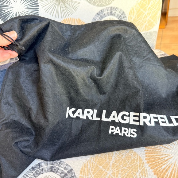 Karl Lagerfeld Denim Blue Pearl Embellished Shoulder Bag NWT and Dust Bag - Picture 11 of 14